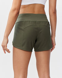 Black Excel women's workout shorts by Goal Five, designed for training, with a comfortable fit and athletic style.