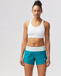 Black Excel Women's Workout Shorts by Goal Five, training shorts with a fitted design and elastic waistband for active fitness.