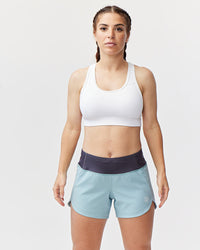 Black Excel Women's Workout Shorts by Goal Five, training shorts with a comfortable fit and athletic design for activewear.