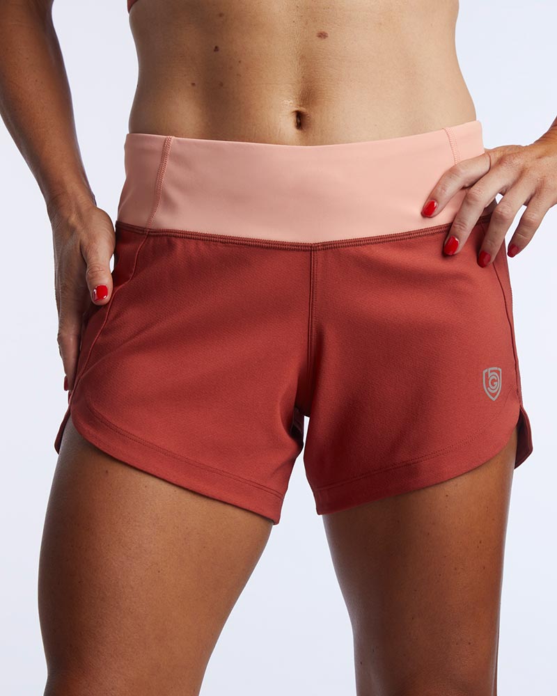 Black Excel women's workout shorts by Goal Five, training shorts with a comfortable fit for active fitness routines.