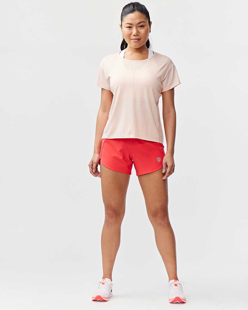 Black Excel Women's Workout Shorts by Goal Five, training shorts designed for women, shown on a model ready for exercise.