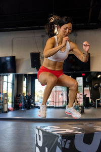 Goal Five women's training workout shorts in hot coral, XS size, designed for fast and free movement during exercise.