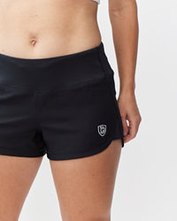 Goal Five women's training workout shorts in hot coral, lightweight and fast-drying for active fitness wear.
