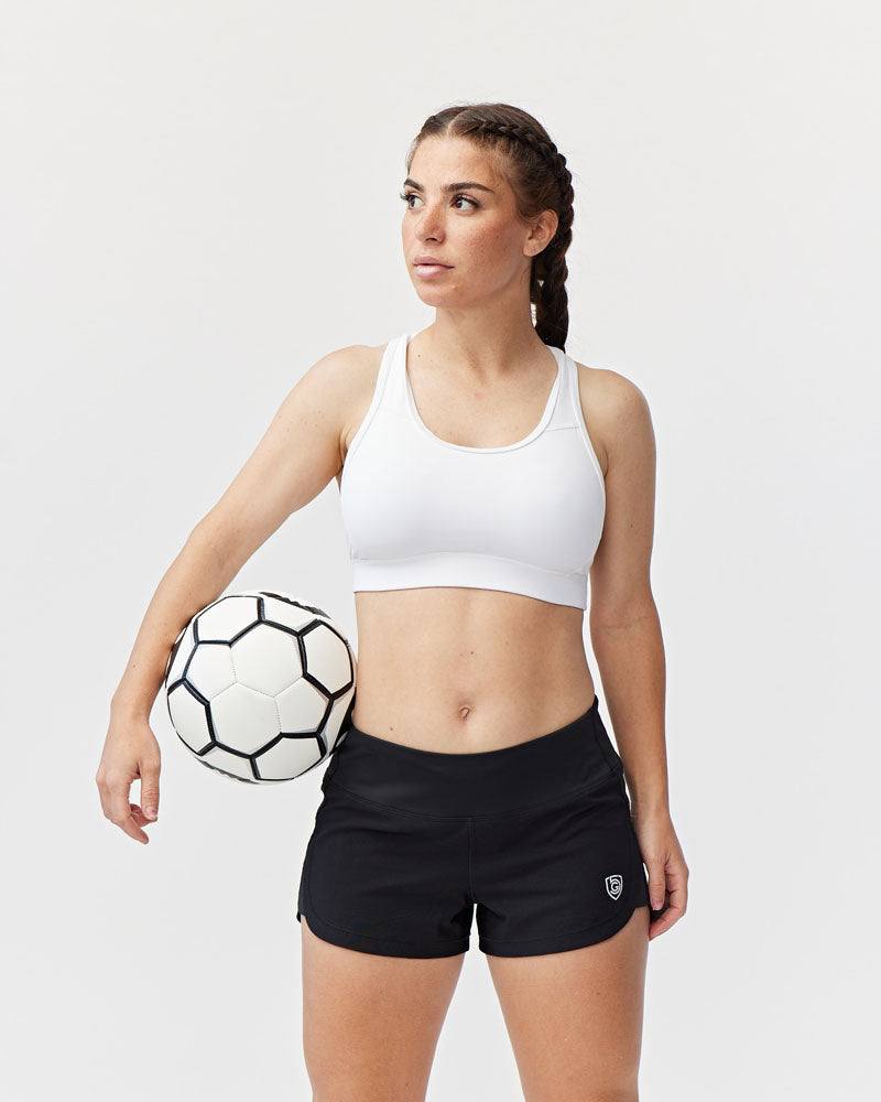 Goal Five women's training workout shorts in hot coral, lightweight and breathable for active fitness routines.