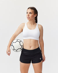 Goal Five women's training workout shorts in hot coral, lightweight and breathable for active fitness routines.
