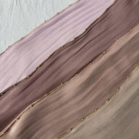 Gold Chain Beaded Edge Crinkle Satin Hijab(MH238)