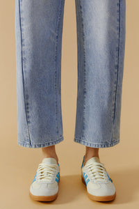 Hey Joanie High-Line Curve Ankle Jeans HJ016 with fitted silhouette and classic denim wash, shown on a model.
