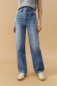 Hey Joanie Brooklyn High Rise Jeans HJ001 shown on model, featuring classic denim fit and high-rise style.