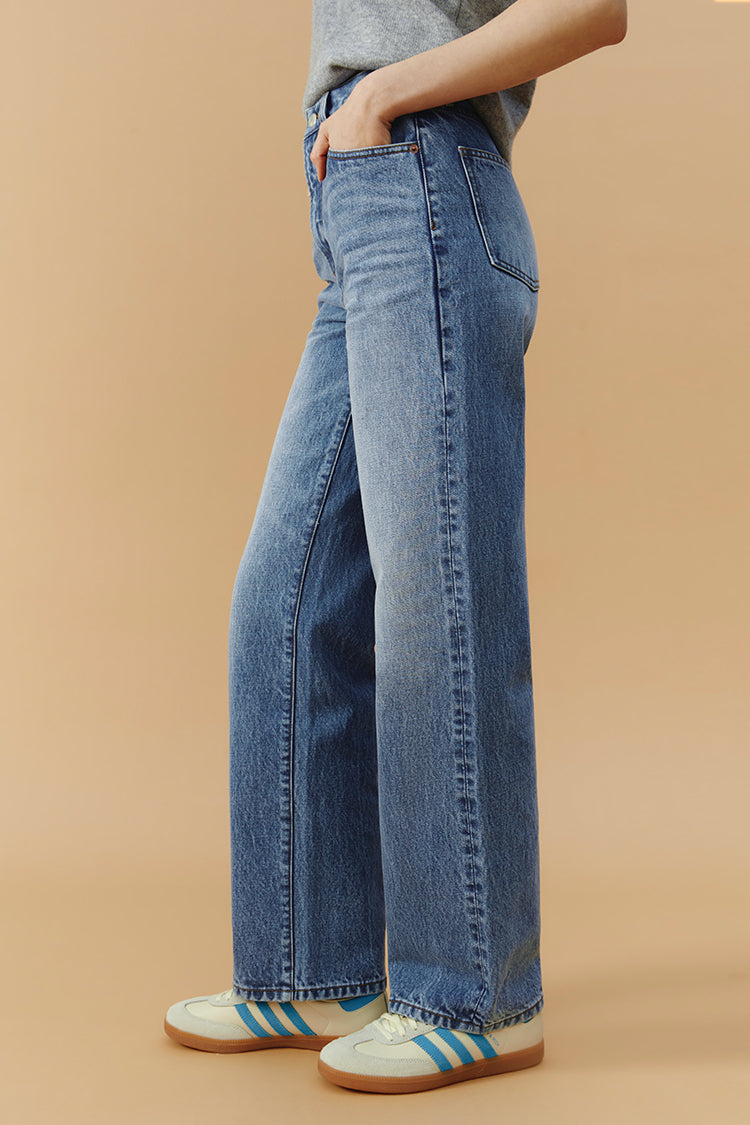 Hey Joanie Brooklyn High Rise Jeans HJ001 displayed on a model, showing fit and denim details.