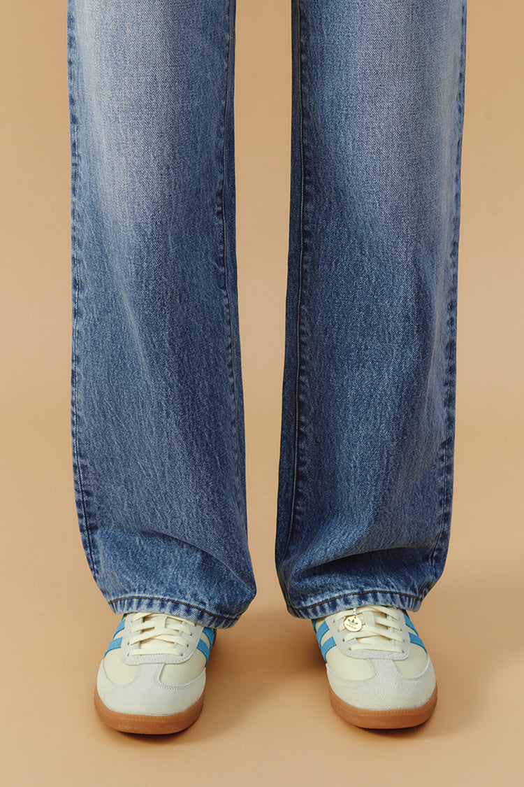 Hey Joanie Brooklyn High Rise Jeans HJ001, front view showing classic denim with high waist and relaxed fit.