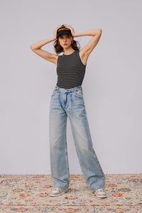 Hey Joanie Fun City Wide Jeans HJ105 featuring a relaxed fit and classic denim look on a person wearing casual style.