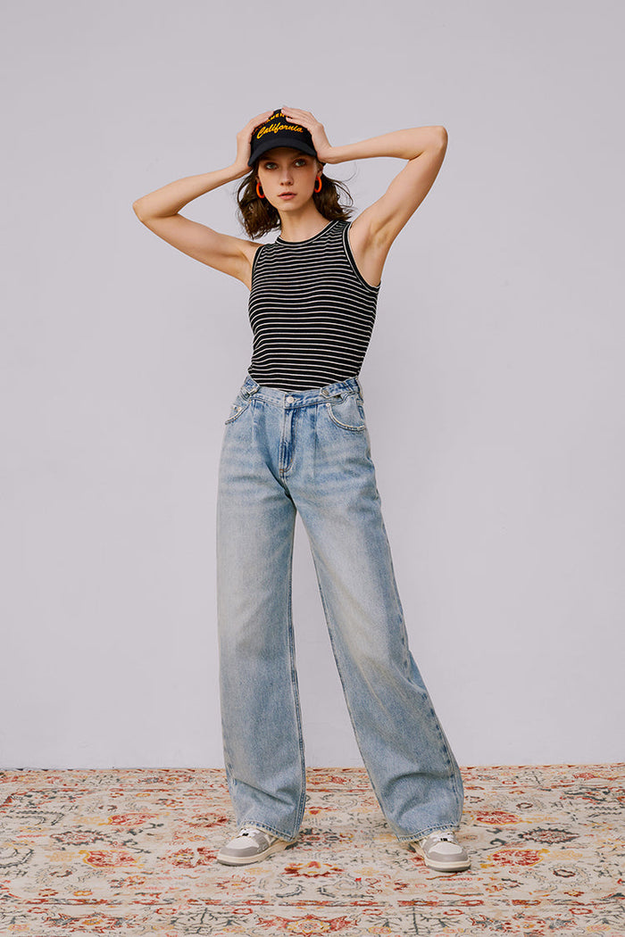 Hey Joanie Fun City Wide Jeans HJ105 featuring a relaxed fit and classic denim look on a person wearing casual style.