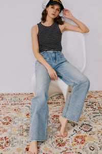 Hey Joanie Fun City Wide Jeans HJ105 in Maggie May XS style, showing the fit and wide-leg design of the denim pants.