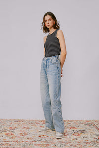 Hey Joanie Fun City Wide Jeans HJ105 featuring a relaxed fit and classic denim style in a light wash.