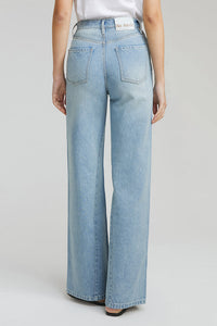 Hey Joanie Angeles High Rise Baggy Jeans with distressed details, denim fabric, and relaxed fit.