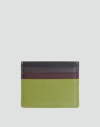 HYER GOODS Certo Card Wallet in vert anis multi with multiple card slots and sleek design.