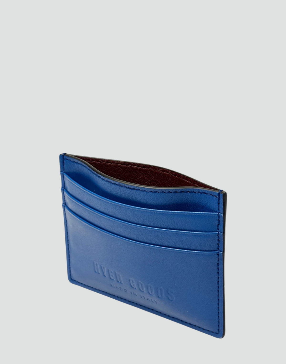 HYER GOODS Certo Card Wallet in electric blue, compact card holder with multiple card slots, sleek and minimalist design