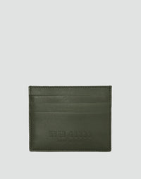HYER GOODS Certo Card Wallet in olive green showing compact design and multiple card slots for everyday use.