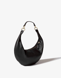 Black medium-sized HYER GOODS Ring Bag hobo bag with gold ring accent and adjustable strap, stylish and functional for everyday use.