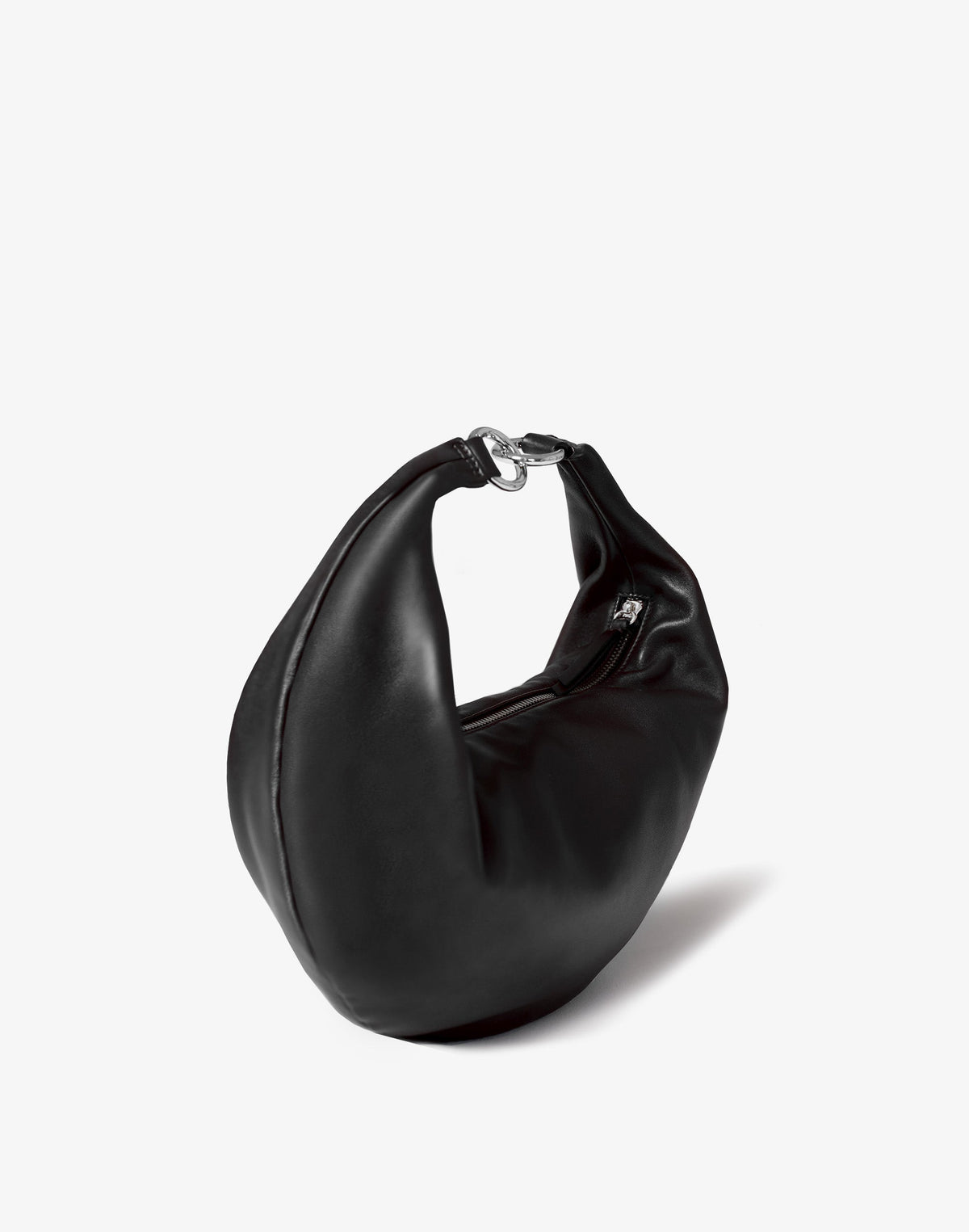 HYER GOODS Ring Bag hobo bag in black with silver ring detail, featuring a stylish and versatile design for everyday use.