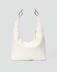 White HYER GOODS Hobo Ring Bag with rounded handle and spacious interior, stylish and versatile for everyday use.