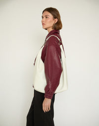 White HYER GOODS Hobo Ring Bag with rounded handle and spacious interior, casual and stylish for everyday use.