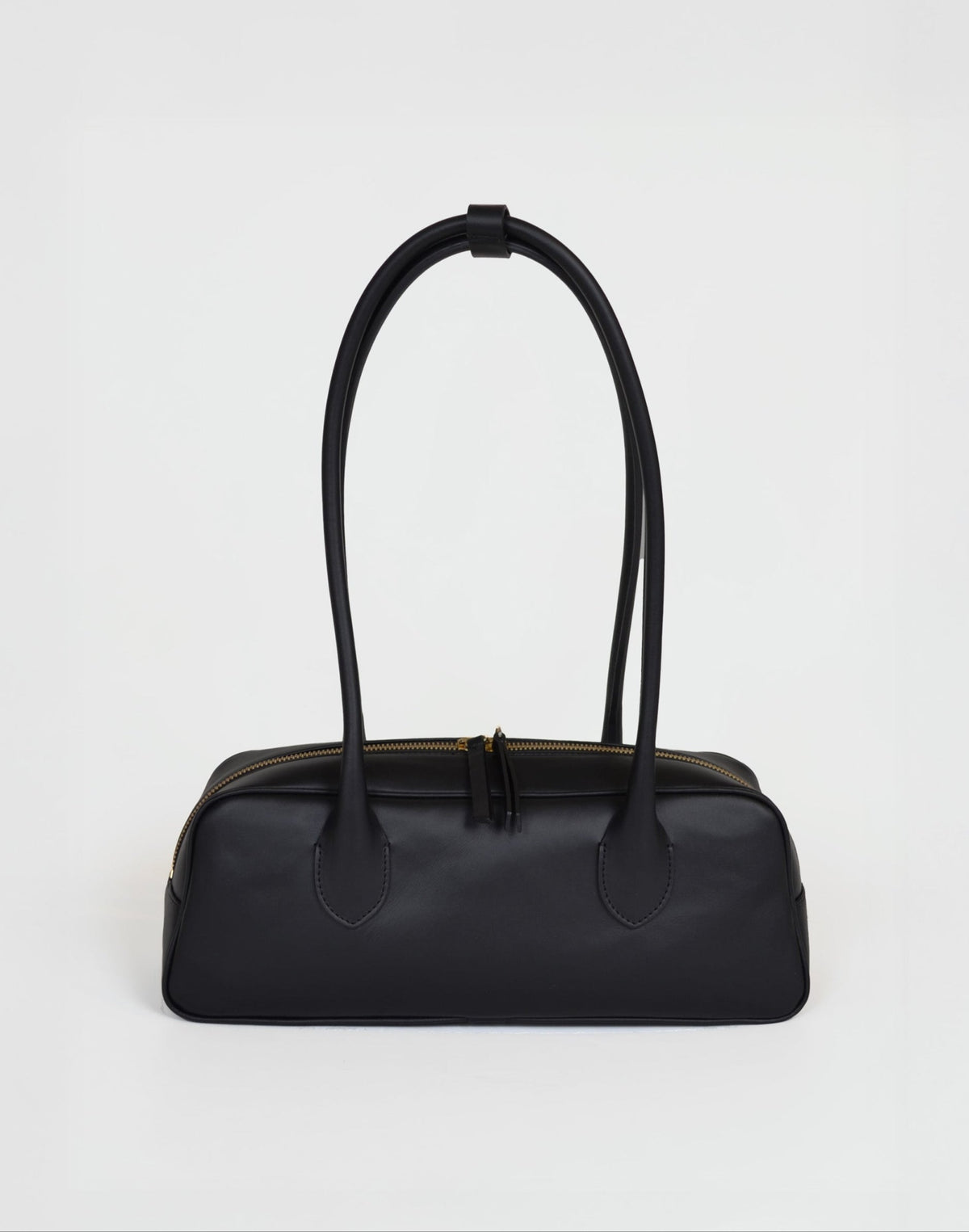 Black La Strada East West Shoulder Bag by HYER GOODS with adjustable strap and minimalist design.