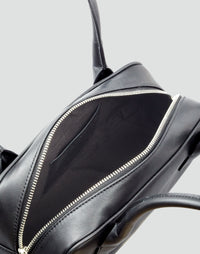 Black Mini La Strada East West Shoulder Bag by HYER GOODS with silver accents, stylish and compact for everyday use.
