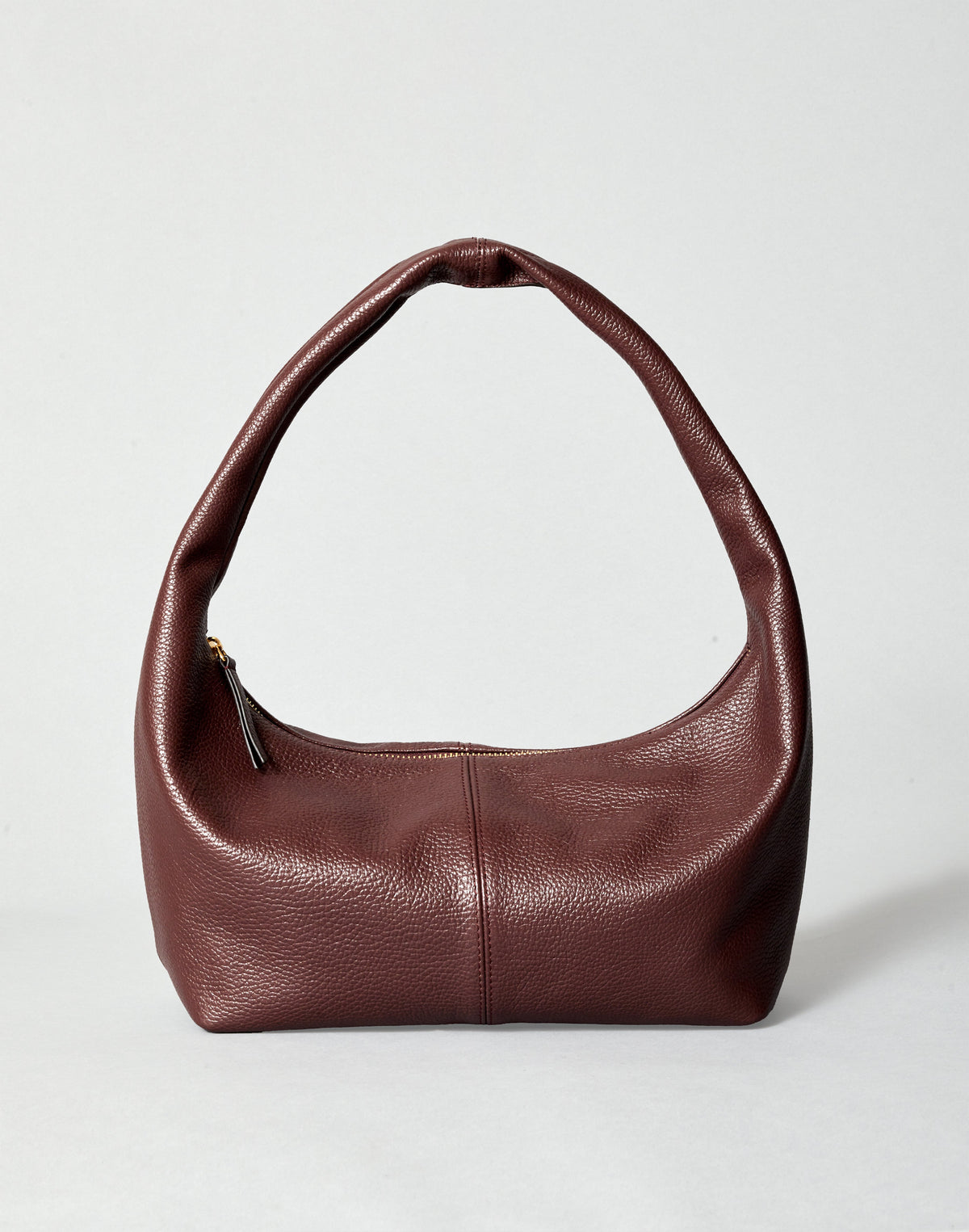 HYER GOODS Everyday Shoulder Bag in burgundy gold with adjustable strap and minimalist design, displayed on a plain background.