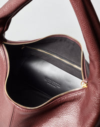 HYER GOODS Everyday Shoulder Bag in burgundy with adjustable strap and spacious interior, stylish and versatile for daily use.