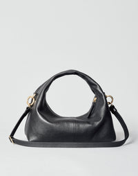 HYER GOODS Mini Everyday Shoulder Bag in black with gold accents, compact and stylish for daily use.