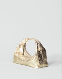 Gold mini everyday shoulder bag by HYER GOODS with a compact design and adjustable strap, perfect for casual outings.