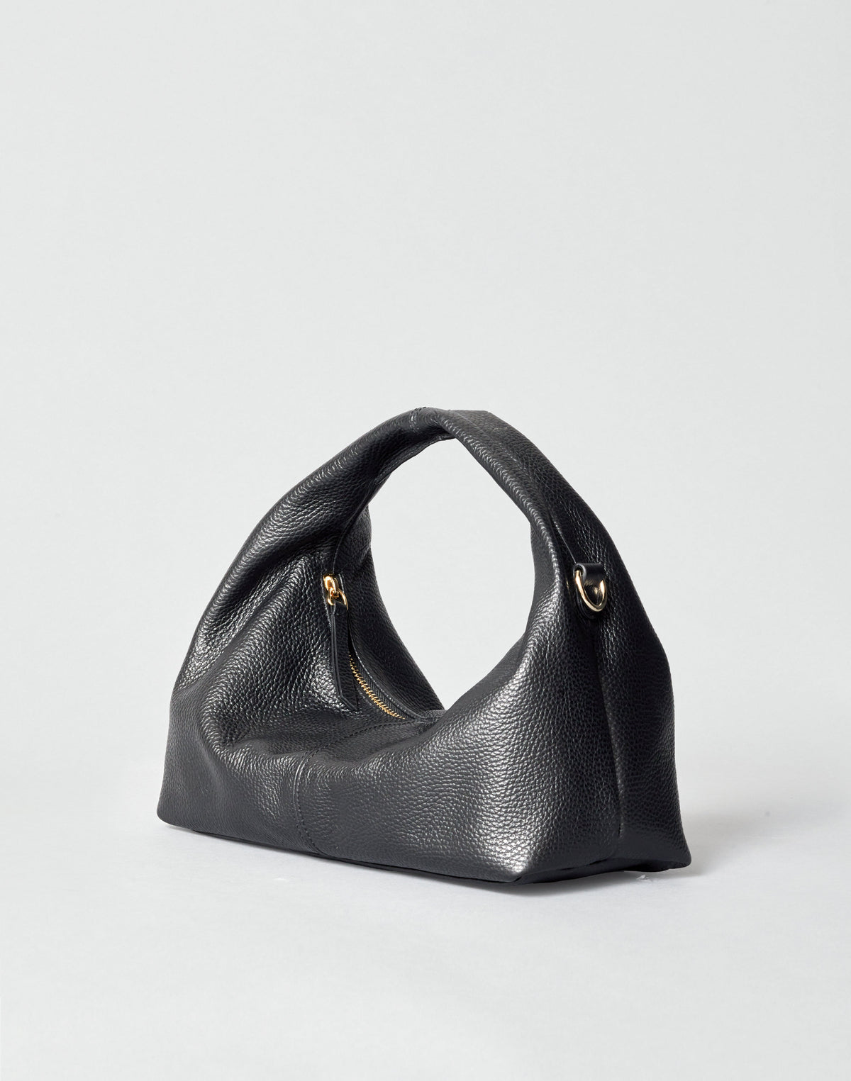 Black mini everyday shoulder bag by HYER GOODS with gold hardware, compact and stylish for daily use.