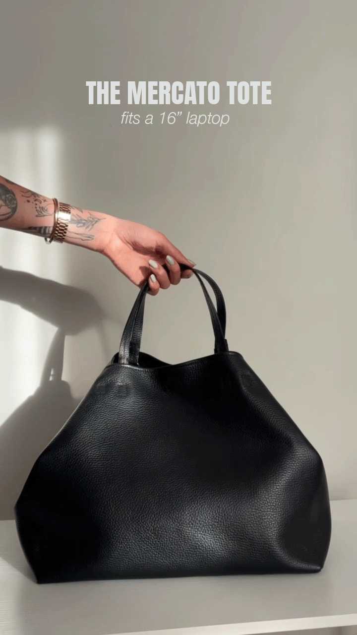 HYER GOODS Mercato Tote Bag with spacious interior, sturdy handles, and stylish design, perfect for everyday use.