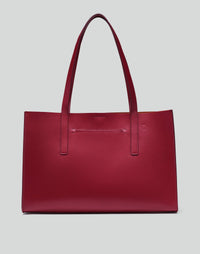HYER GOODS Tolentino Tote Bag in burgundy with grey accents, stylish and spacious tote for everyday use.