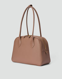 Taupe La Autostrada tote bag by HYER GOODS with sturdy handles and spacious interior, crafted in durable material.