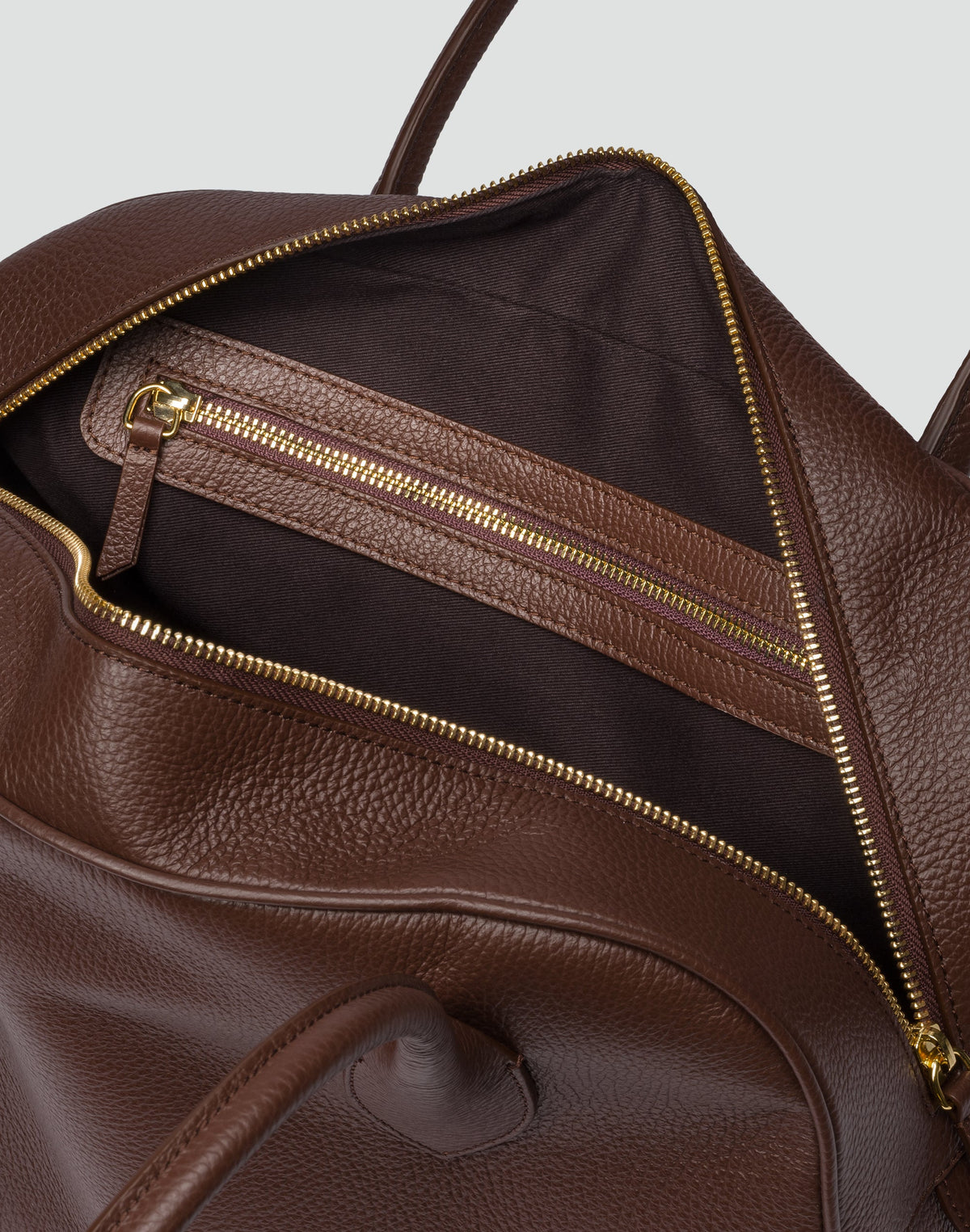 Brown La Autostrada Tote Bag by HYER GOODS, featuring durable material and spacious interior, shown on a plain background.