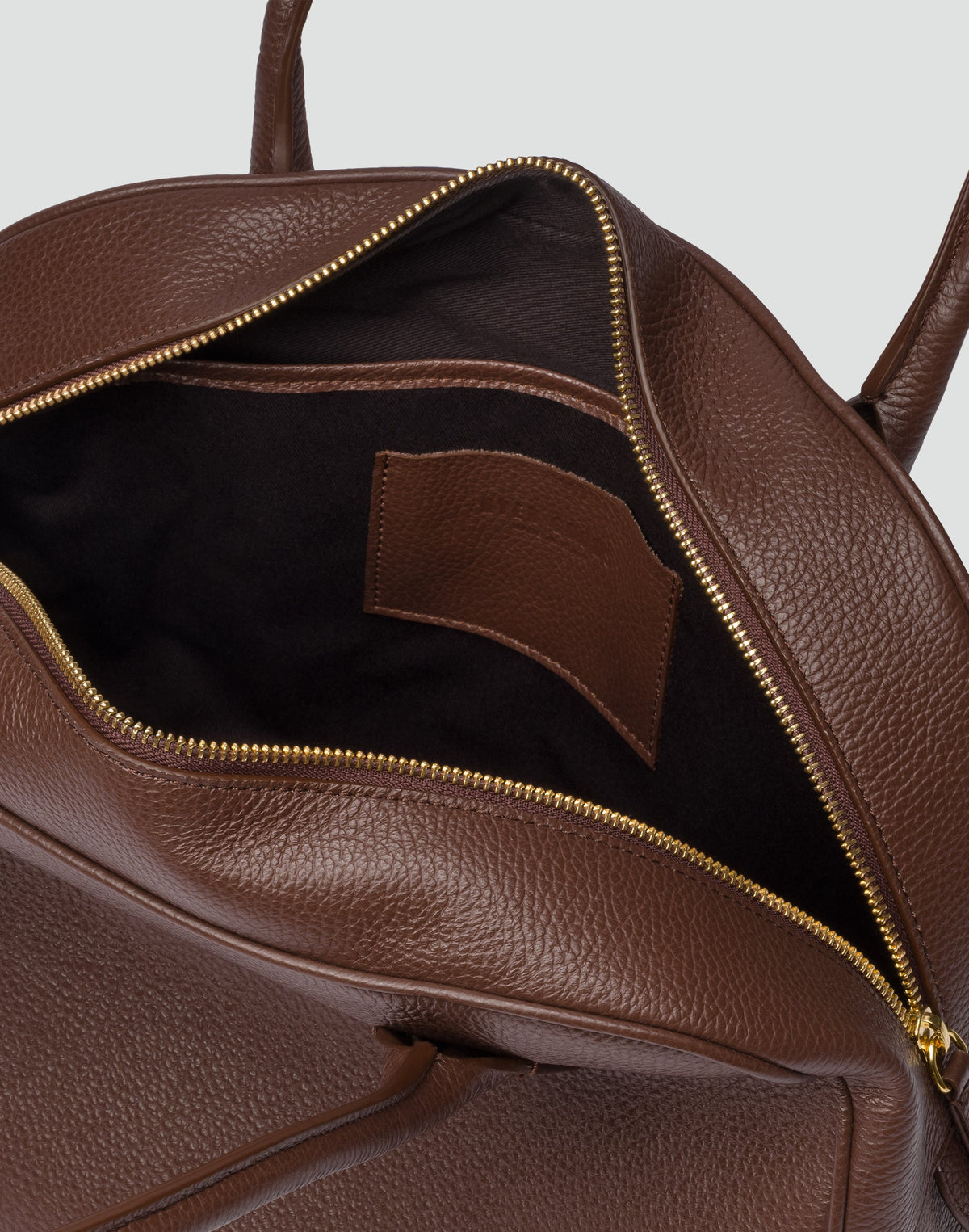 Brown La Autostrada tote bag by HYER GOODS with sturdy handles and spacious interior, perfect for everyday use.