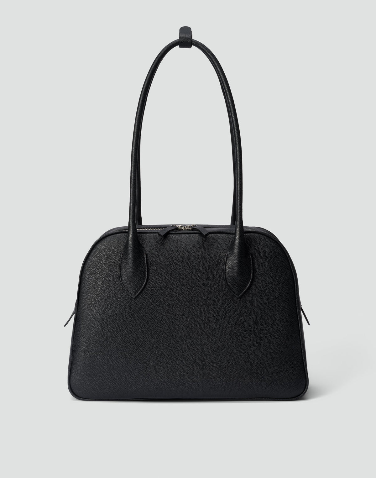 HYER GOODS La Autostrada tote bag in black and silver, stylish and spacious with sturdy handles and sleek design.