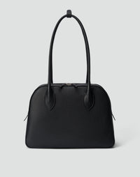 HYER GOODS La Autostrada tote bag in black and silver, stylish and spacious with sturdy handles and sleek design.