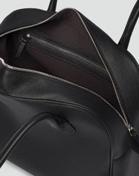 HYER GOODS La Autostrada tote bag in black and silver with sleek design and sturdy handles, perfect for daily use.