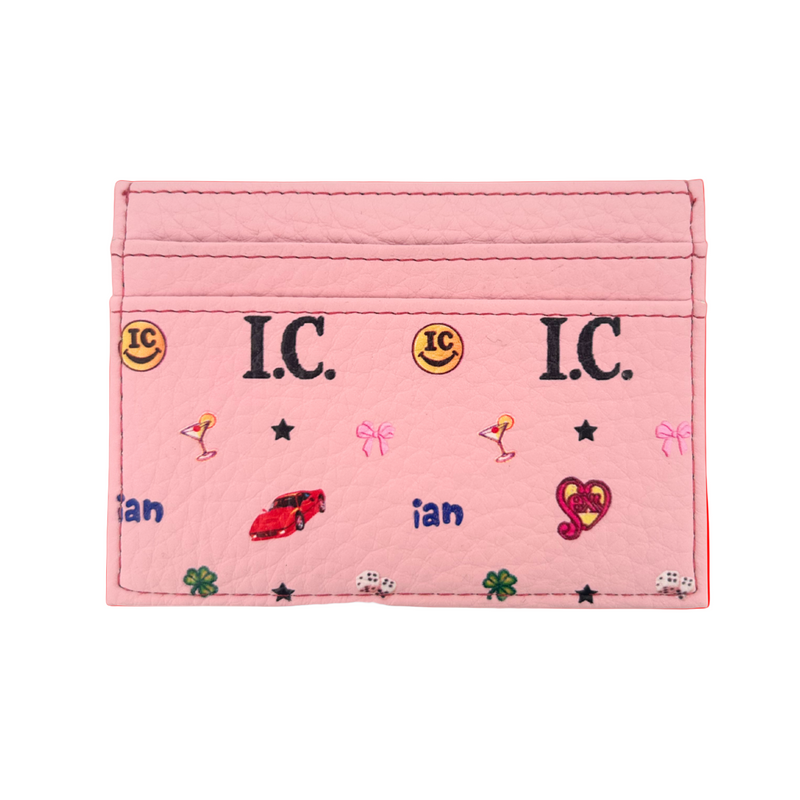 Ian Charms The Breadwinner cardholder featuring sleek black leather with multiple card slots and minimalist design.