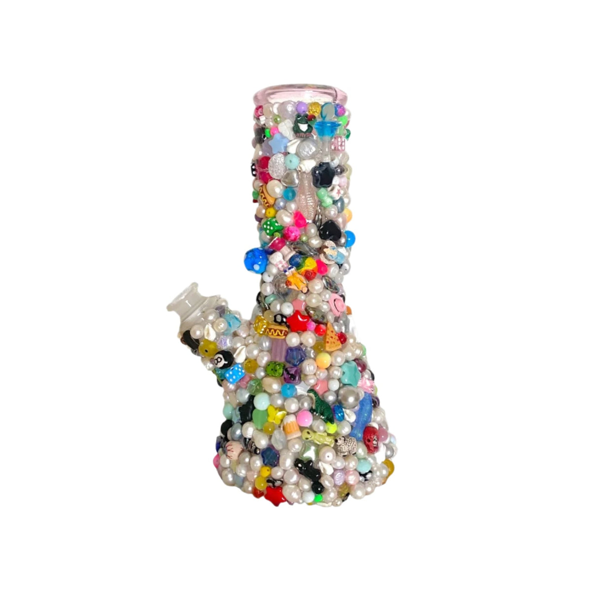 10-inch beaker-style bong from Ian Charms, showcasing colorful glass with intricate design details.