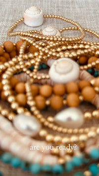 Dainty 14K Gold Filled + Sea Shell || Stretch Anklet or Bracelet