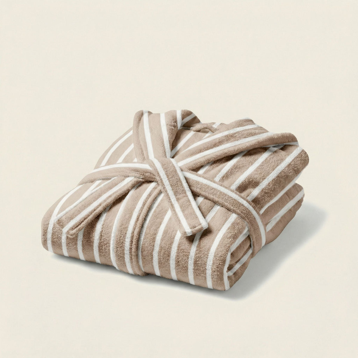 Dusk white Italic Ultraplush Australian Cotton Bathrobe displayed on a hanger, showing soft fabric and cozy design.