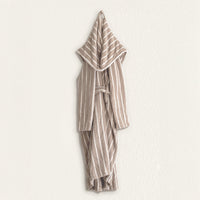 Dusk white Italic Ultraplush Australian Cotton Bathrobe displayed on a hanger, showcasing soft, plush fabric and comfortable fit.