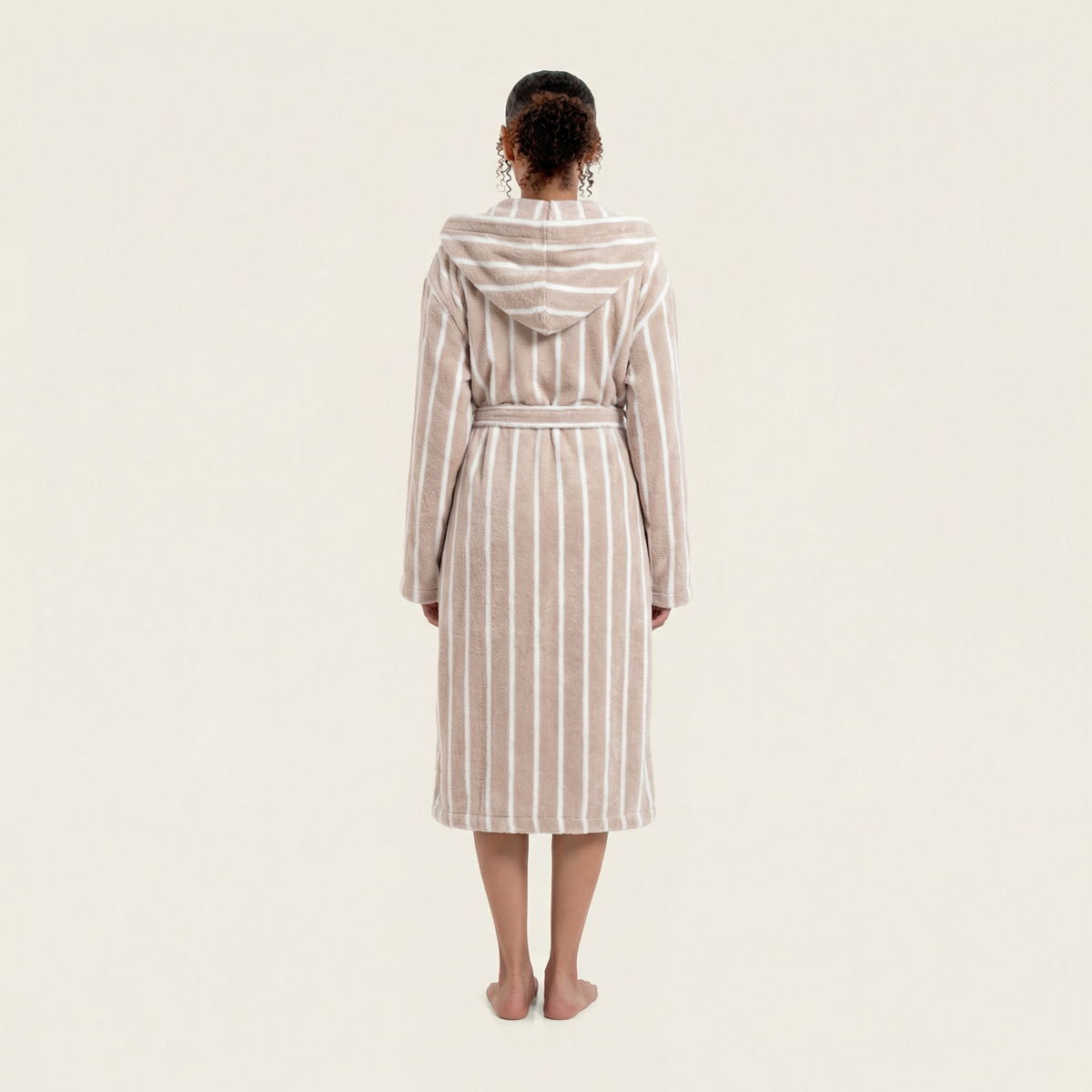 Dusk white Ultraplush Australian cotton bathrobe by Italic, soft and plush with a cozy fit, displayed on a hanger.