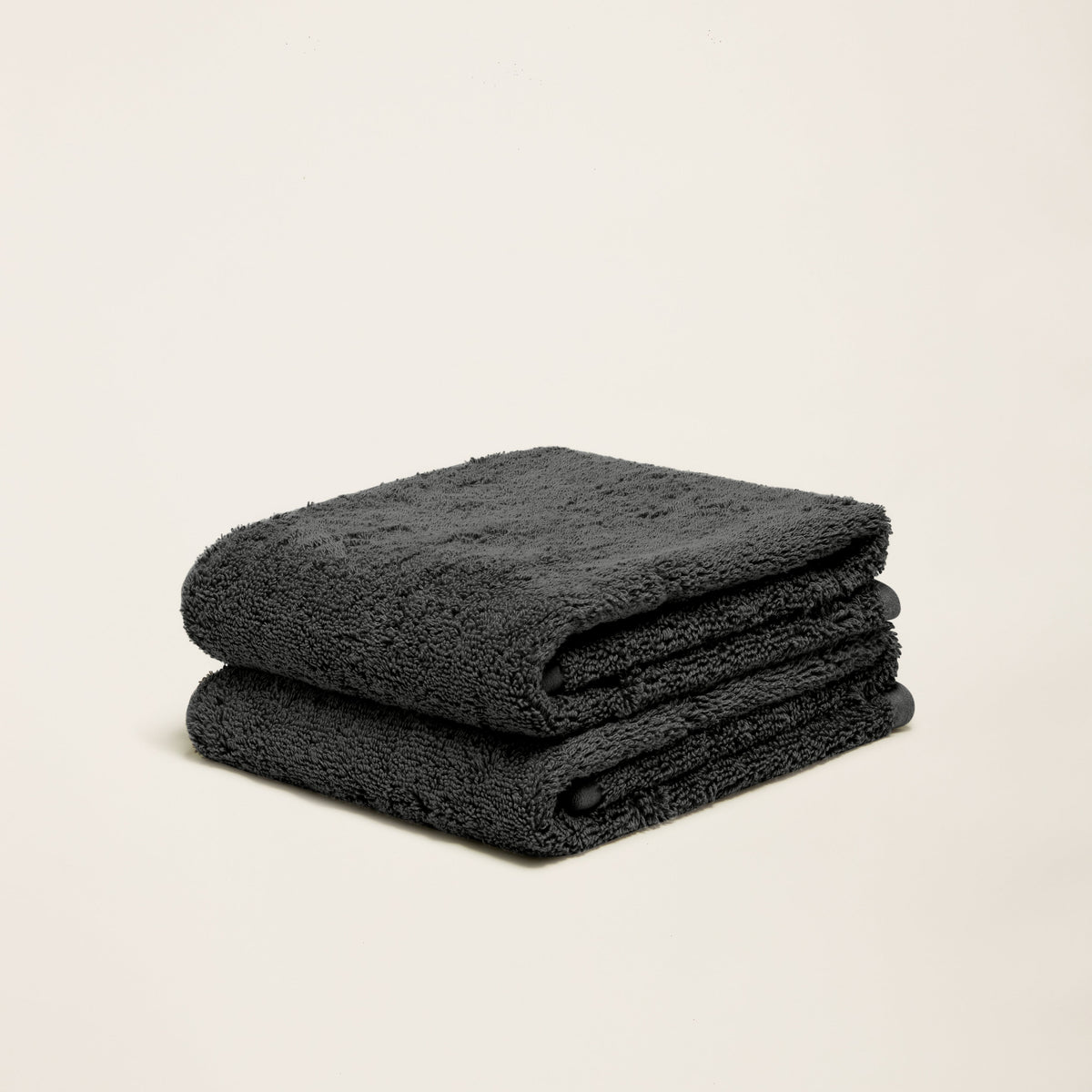 Set of two Italic Ultraplush Australian Cotton Bath Towels showing soft, plush texture in natural white for luxurious home use.