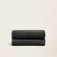 Set of two Italic Ultraplush Australian Cotton Bath Towels showing soft, plush texture and white color for home bathroom use.
