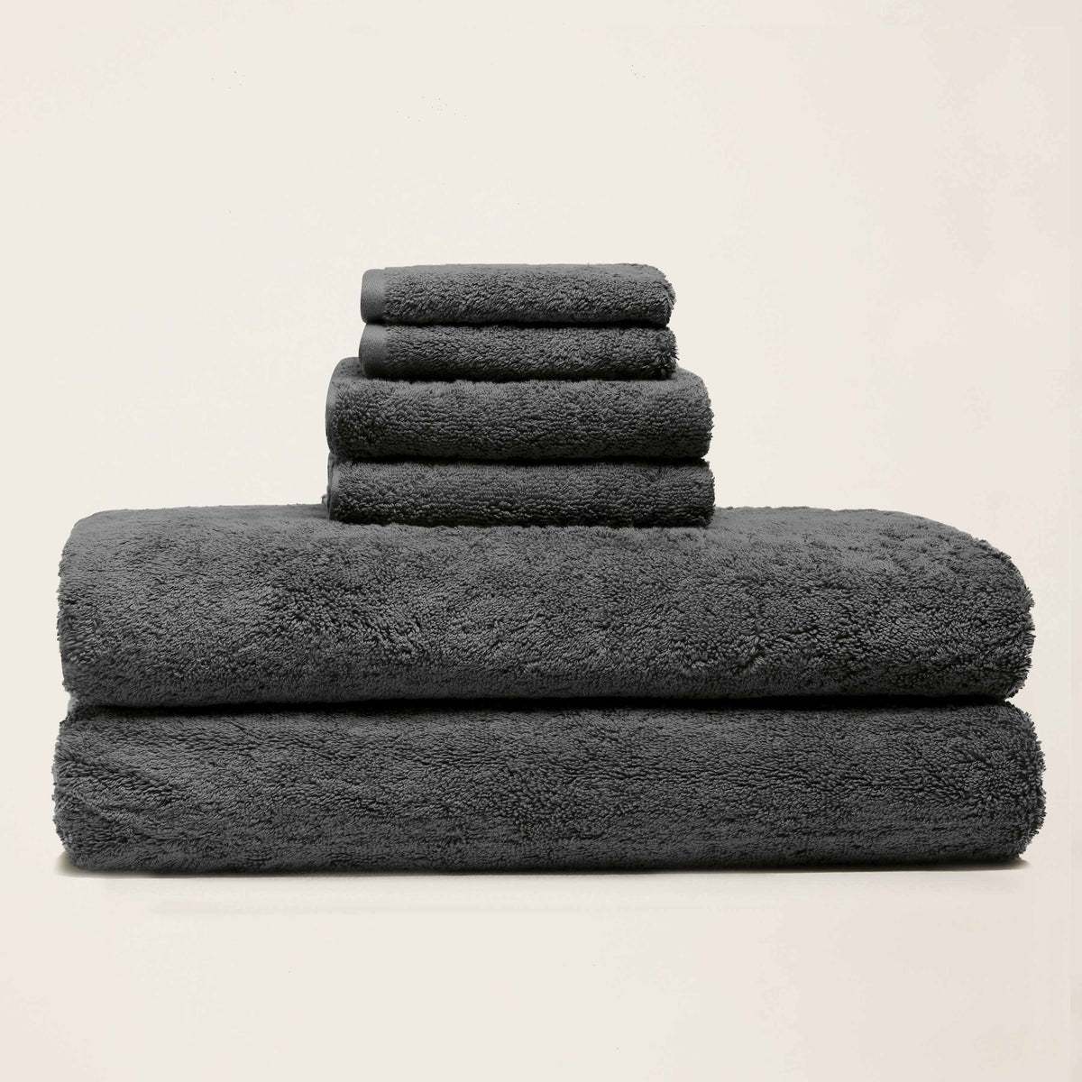 Set of two Italic Ultraplush Australian Cotton Bath Towels, soft and plush for home use, displayed in a bathroom setting.